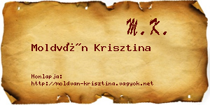 Moldván Krisztina névjegykártya